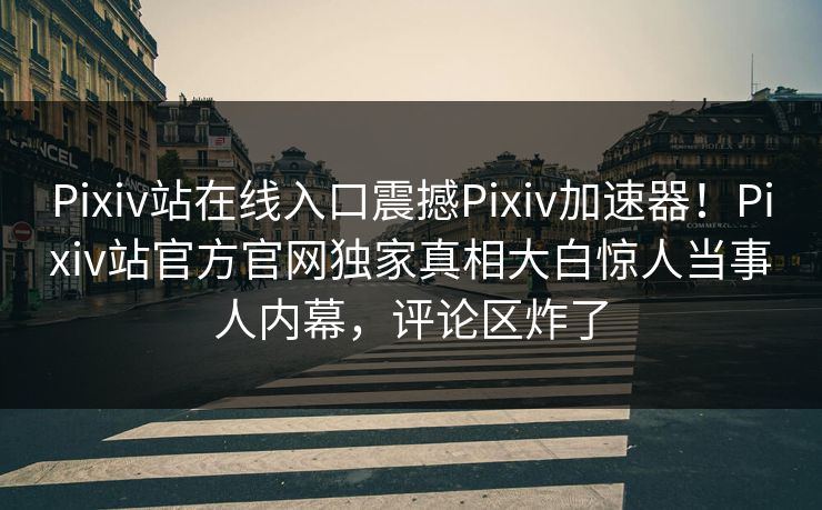 Pixiv站在线入口震撼Pixiv加速器！Pixiv站官方官网独家真相大白惊人当事人内幕，评论区炸了