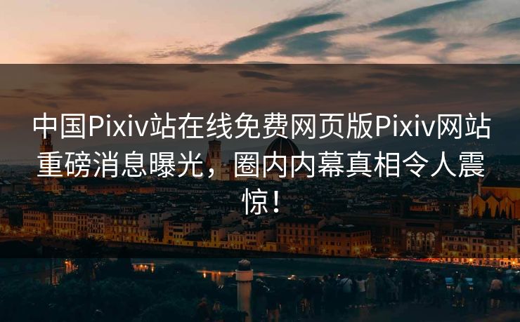 中国Pixiv站在线免费网页版Pixiv网站重磅消息曝光，圈内内幕真相令人震惊！