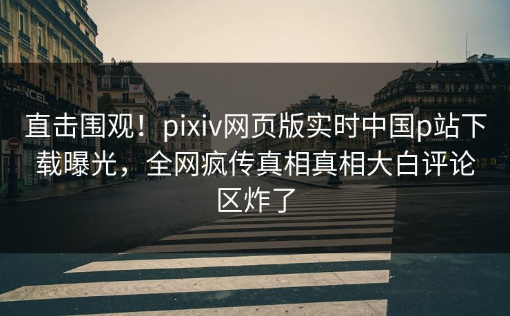 直击围观！pixiv网页版实时中国p站下载曝光，全网疯传真相真相大白评论区炸了