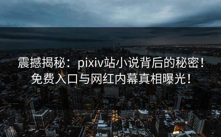 震撼揭秘：pixiv站小说背后的秘密！免费入口与网红内幕真相曝光！