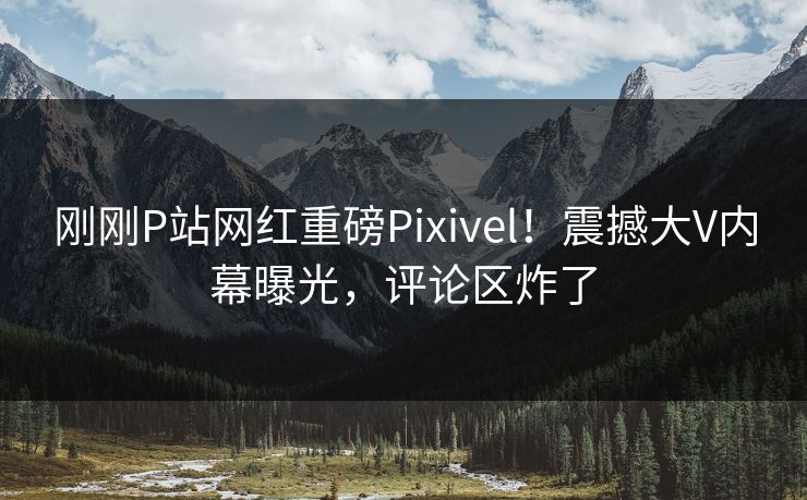 刚刚P站网红重磅Pixivel！震撼大V内幕曝光，评论区炸了