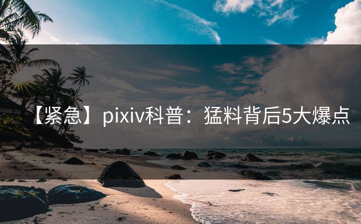 【紧急】pixiv科普：猛料背后5大爆点